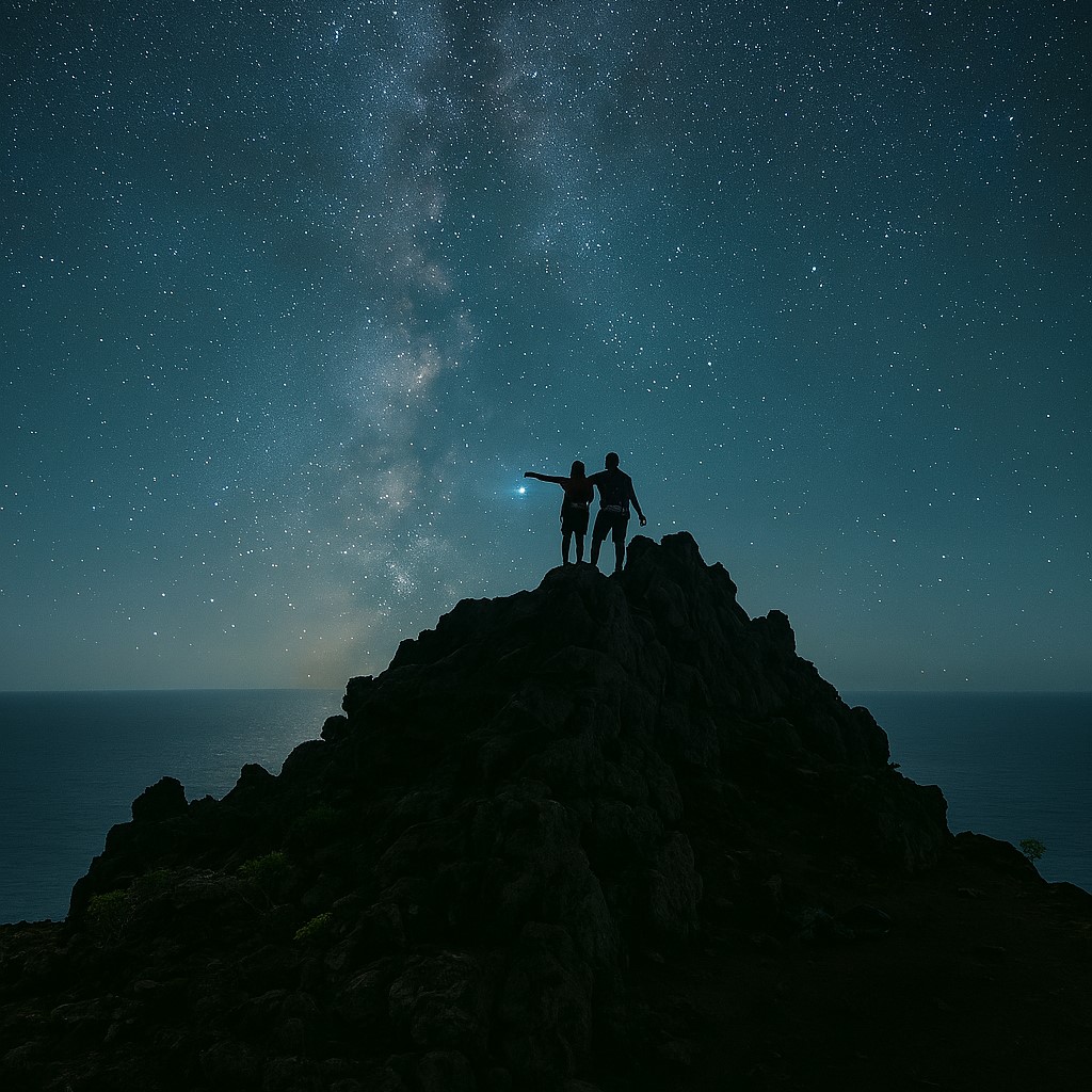 Starry night sky in La Gomera
