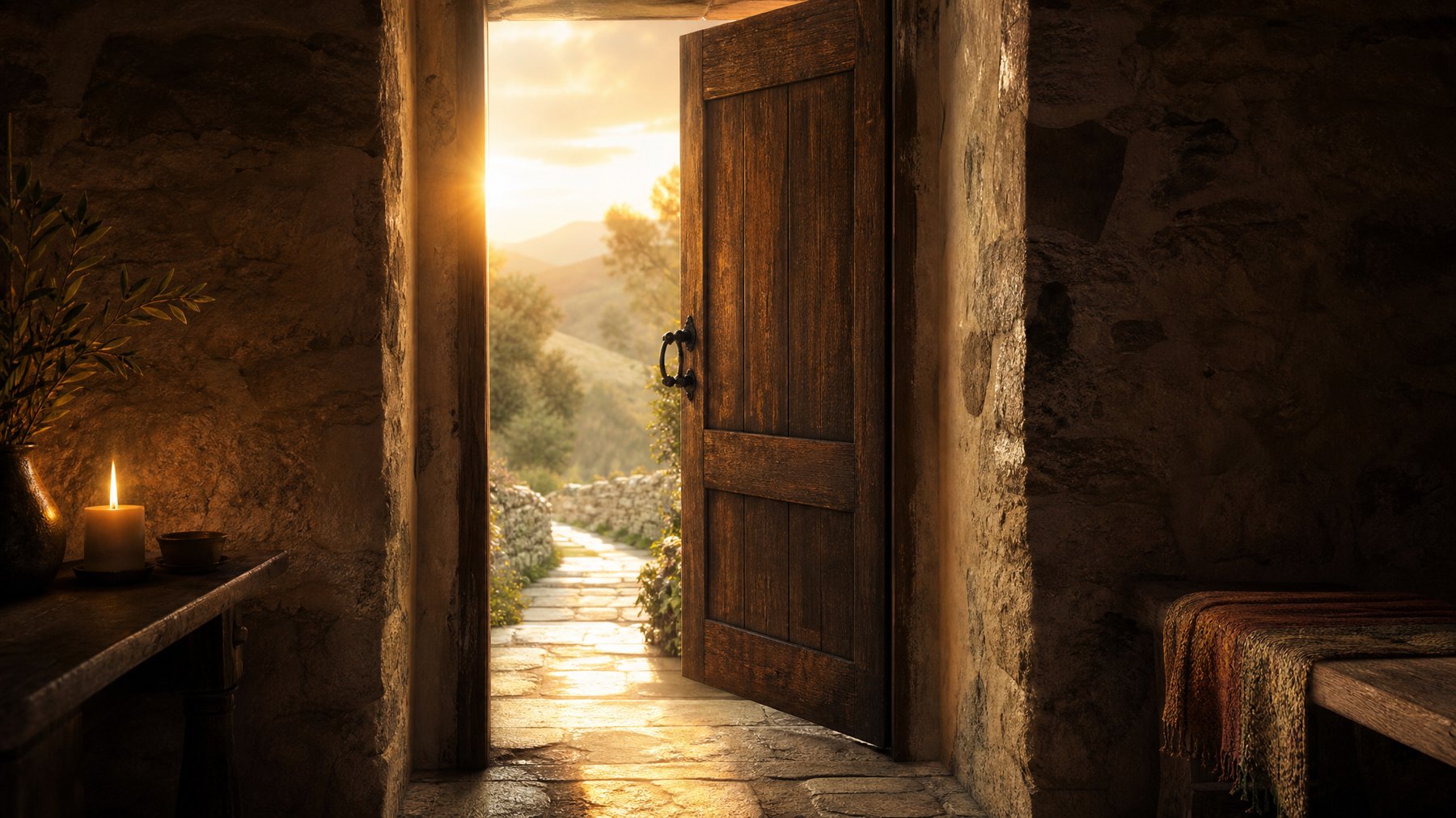 A doorway opening into a new path