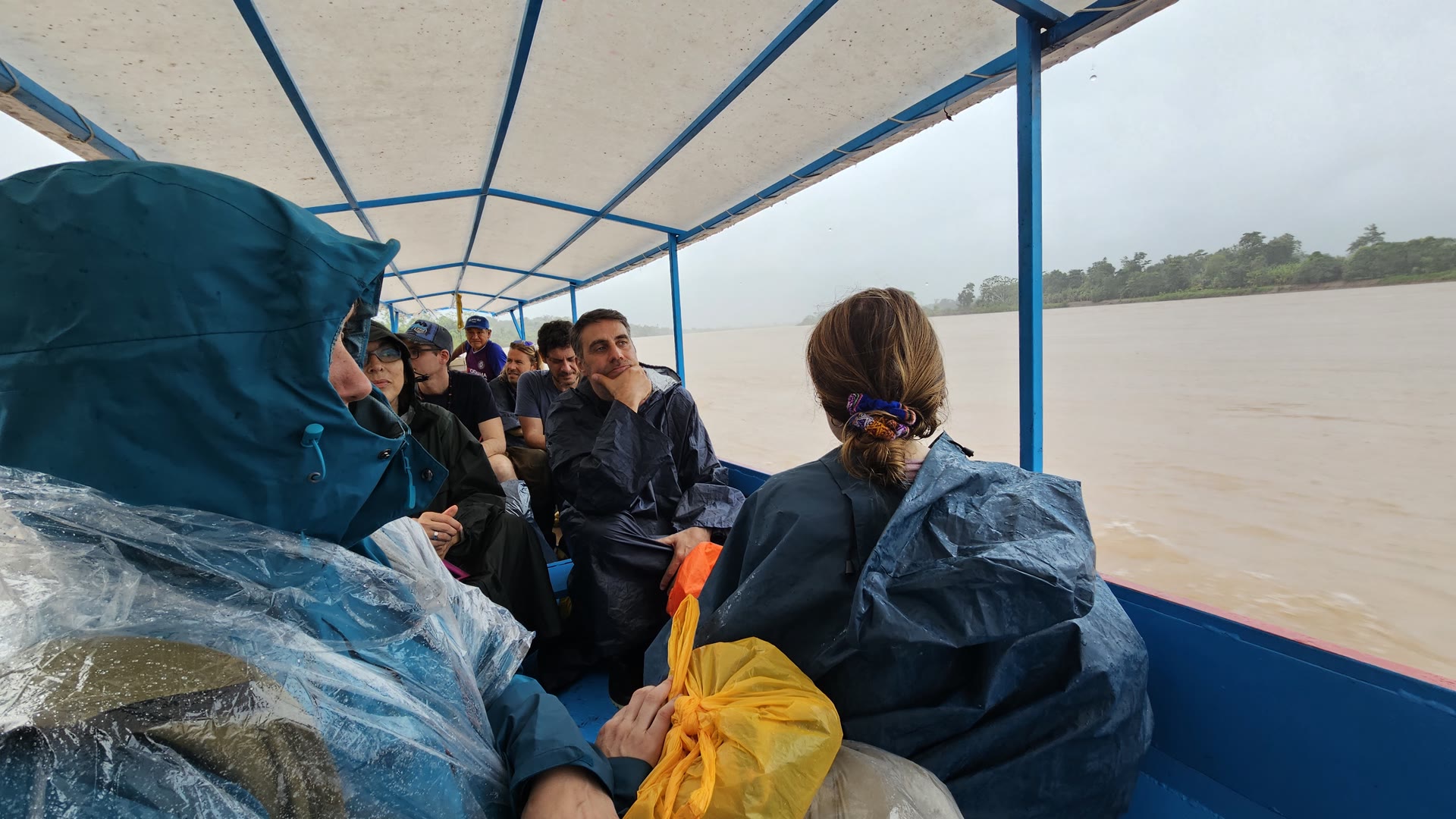 Group traveling by boat in the Amazon