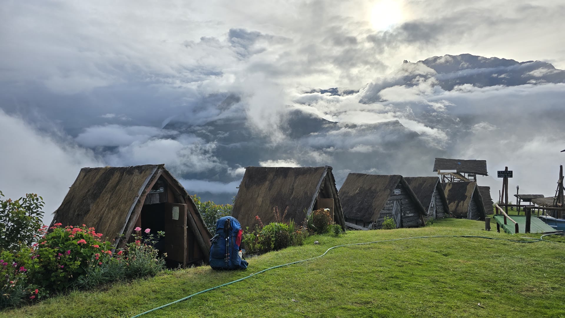 Mountain camp above the clouds