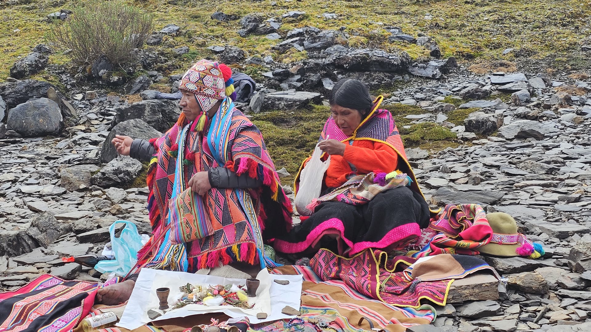 Q'eros ceremonial keepers in the mountains