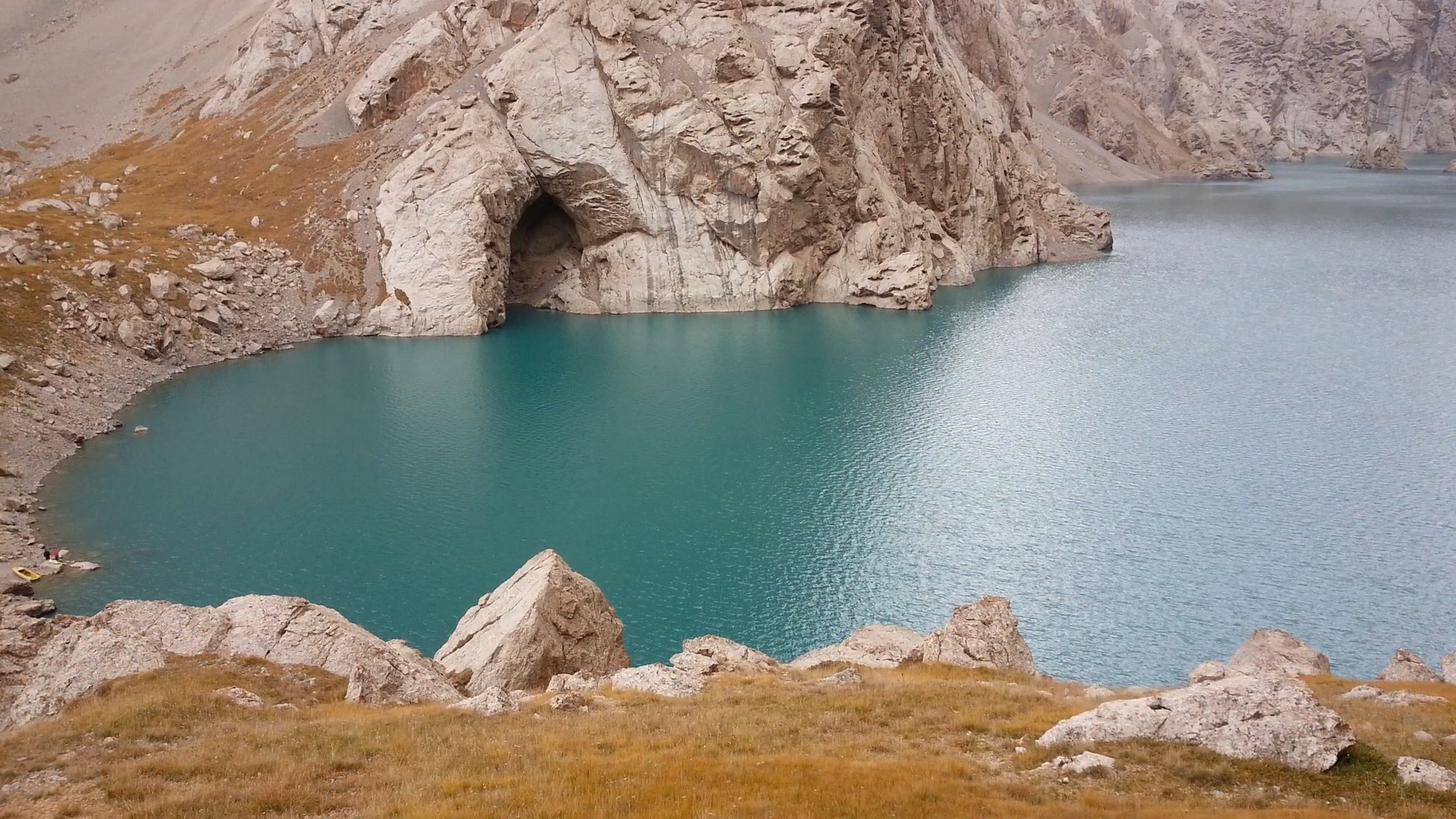 Kyrgyzstan lake and mountain landscape