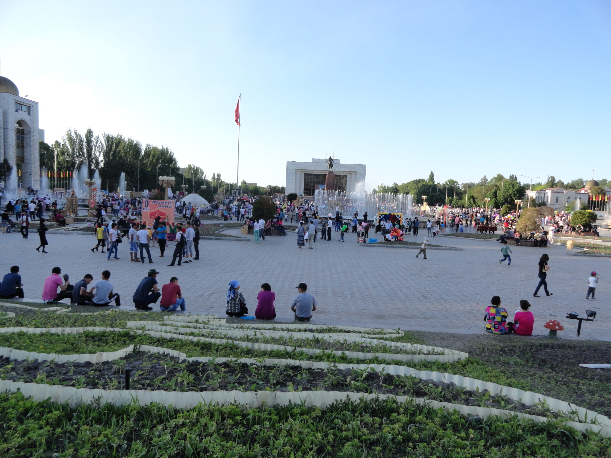 Bishkek city square in Kyrgyzstan