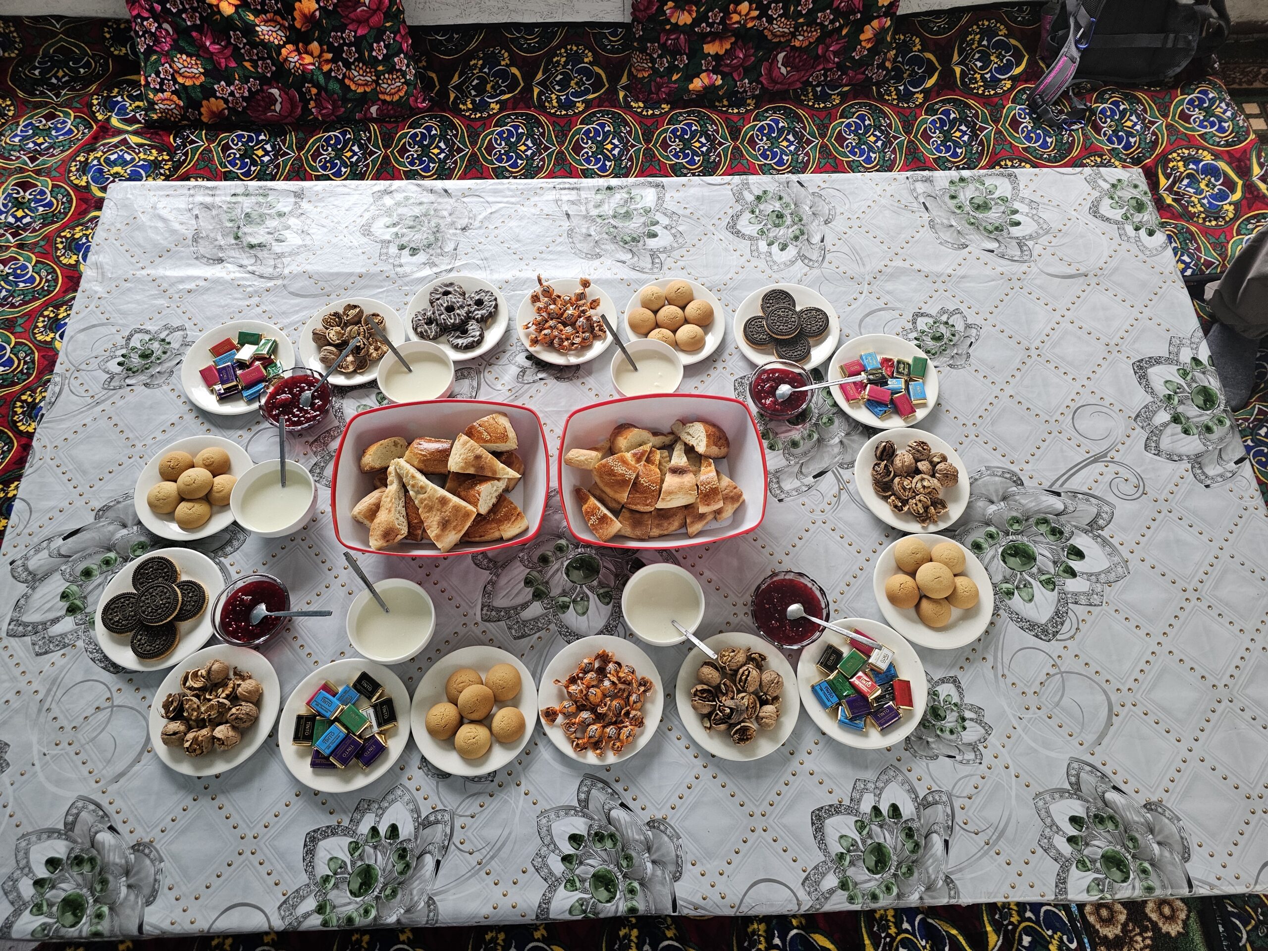 Shared yurt interior and local hospitality
