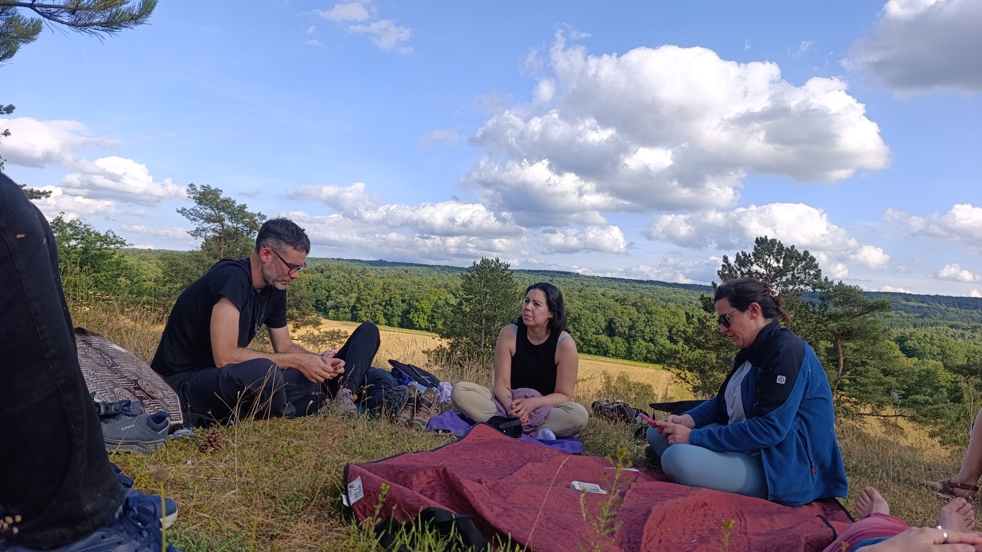 A small Inner Spark retreat circle meeting in the Ardennes landscape